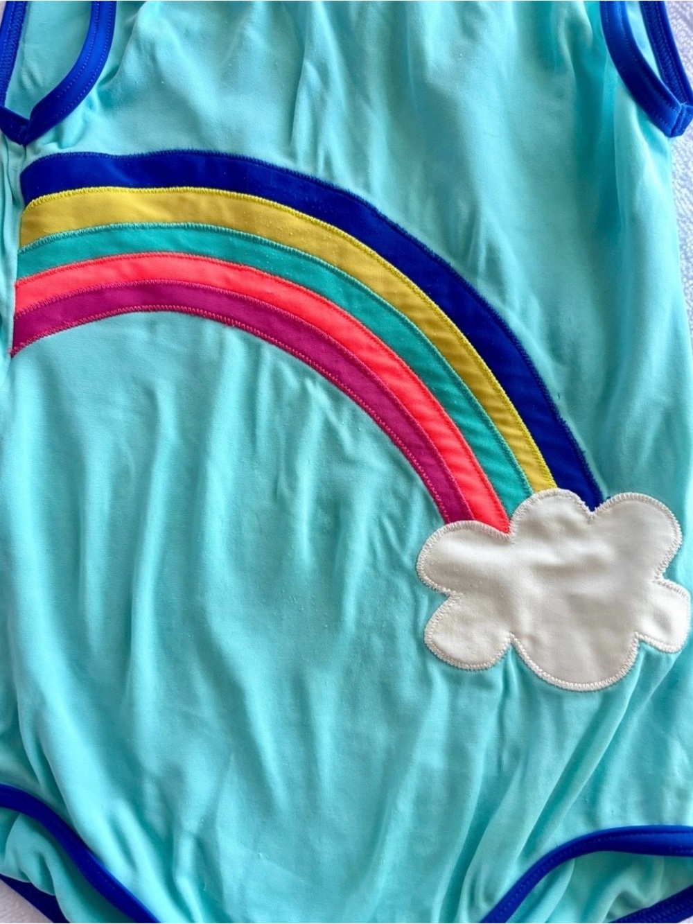 Mini Boden Rainbow Appliqué Swimsuit Aqua Blue 7–8Y / 128 cm - Picture 6 of 12
